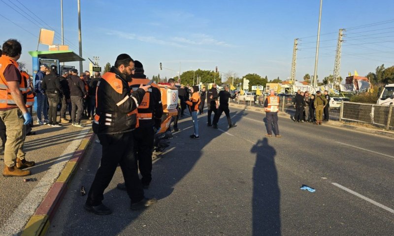 Emergency responders at roadside incident scene.