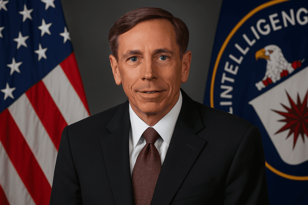 Man in suit with flags background